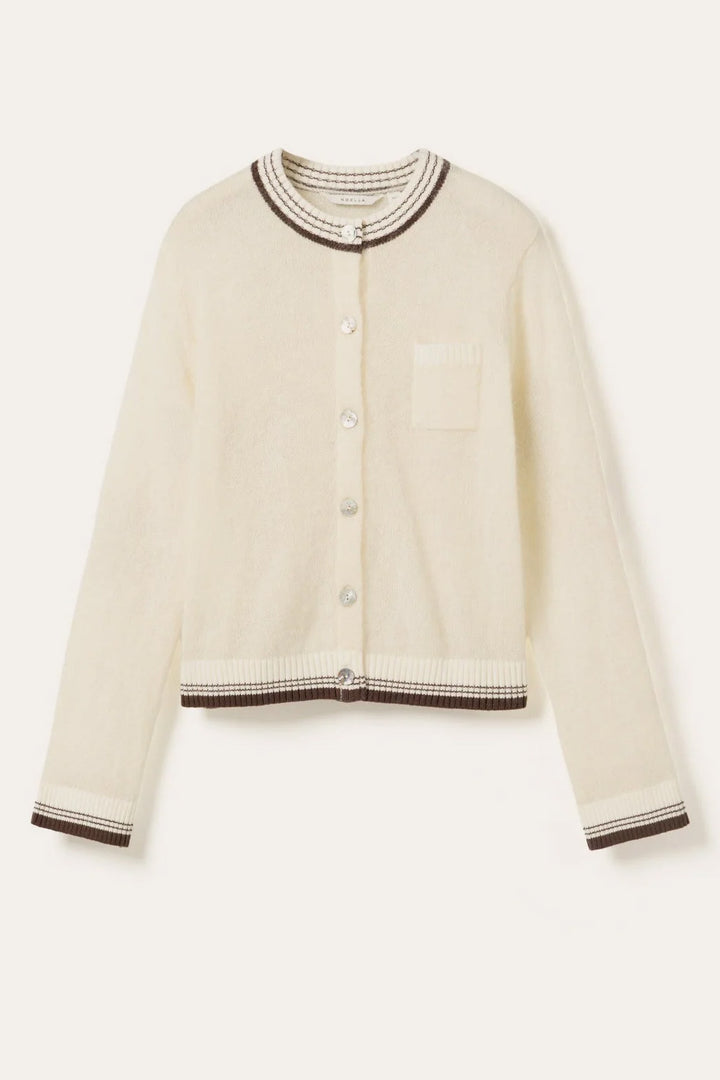Nattie Knit Cardigan - Ivory Brown