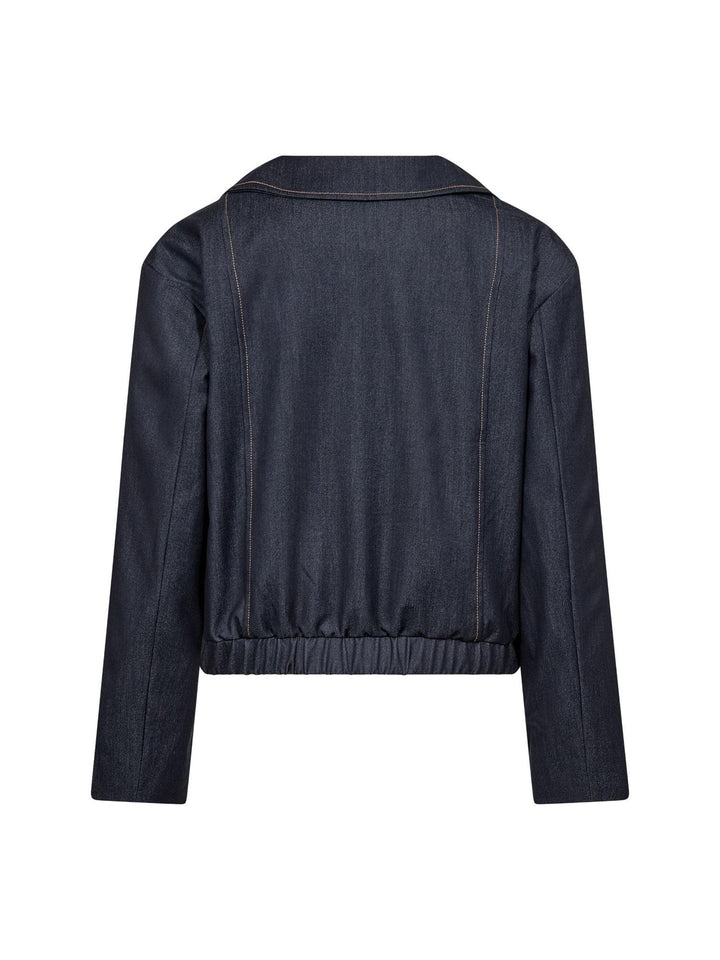 Terry Double Breasted Blazer - Navy Denim