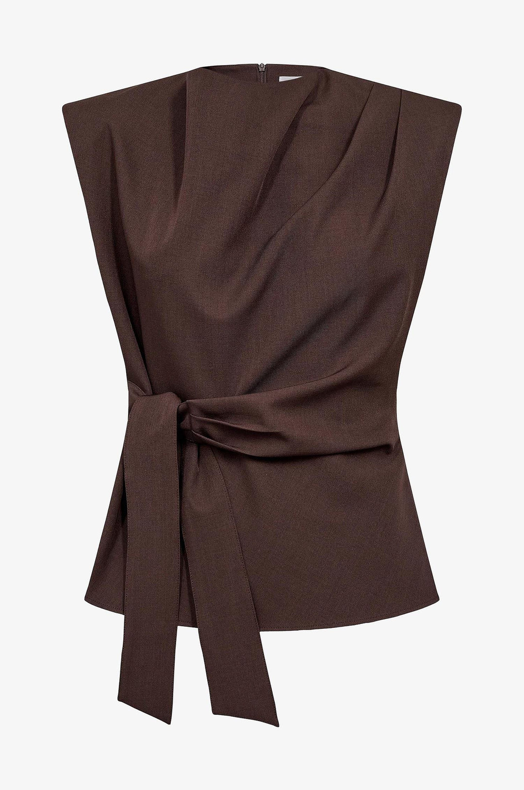 Luna Pleat Top - Dark Brown
