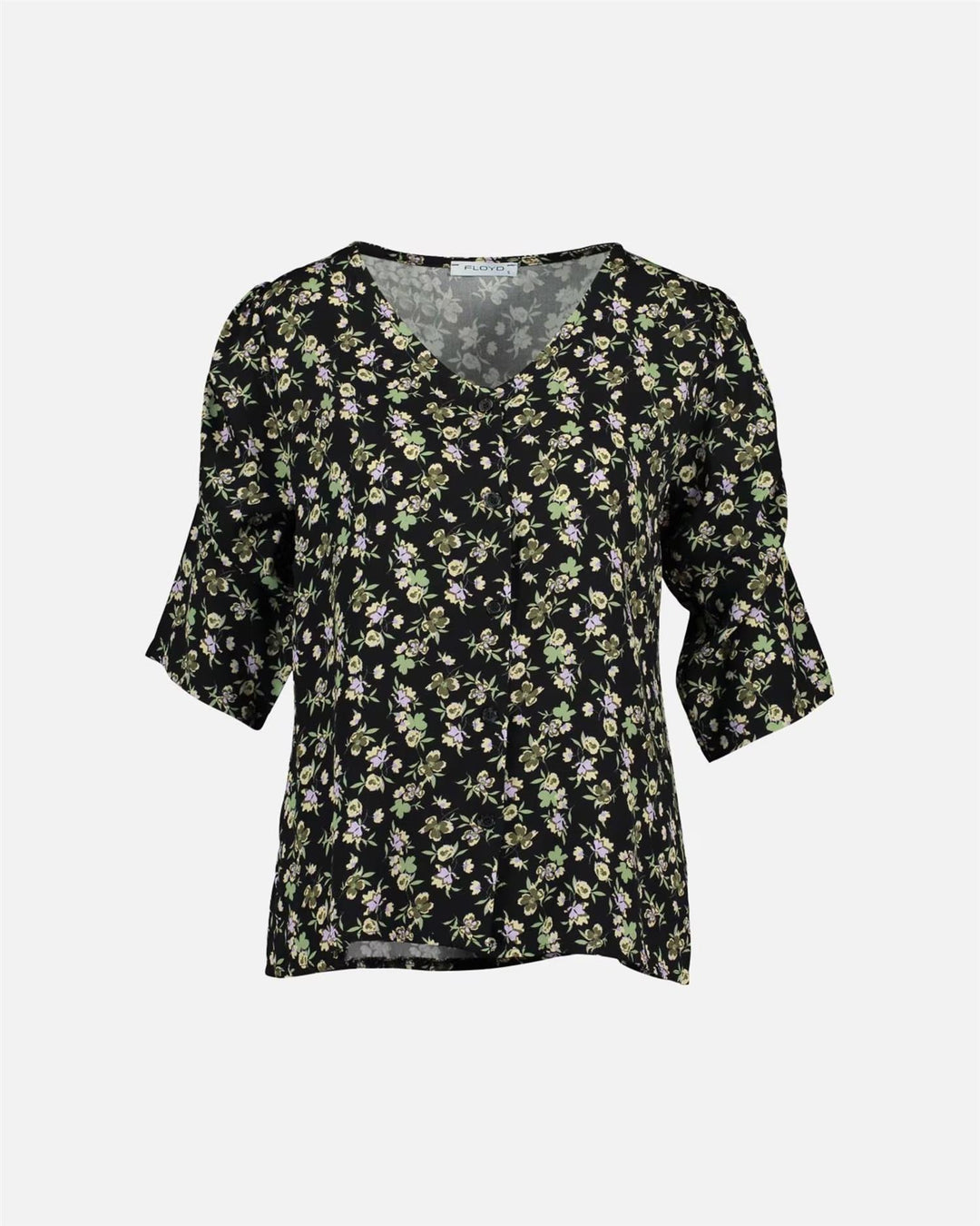 Donnie V-blouse Flory - Black