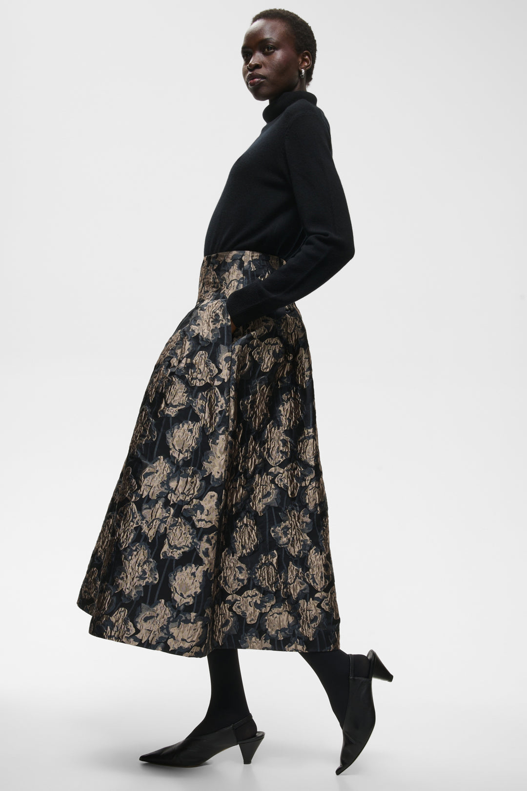 YANCIE SKIRT - FLOWER JACQUARD