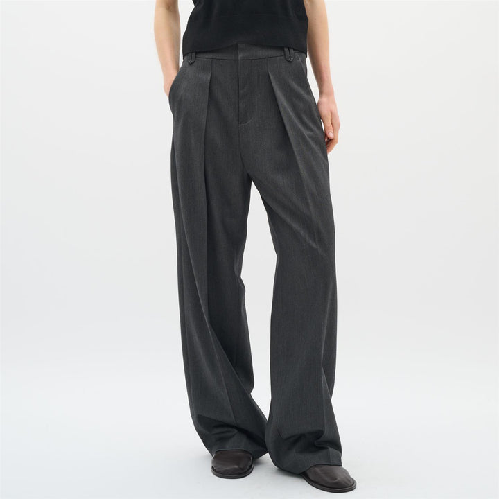 Brunilda Wide Pant - Dark Grey Melange