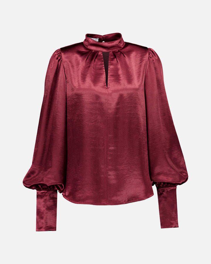 Aida Heavy Satin Blouse - Burgunder