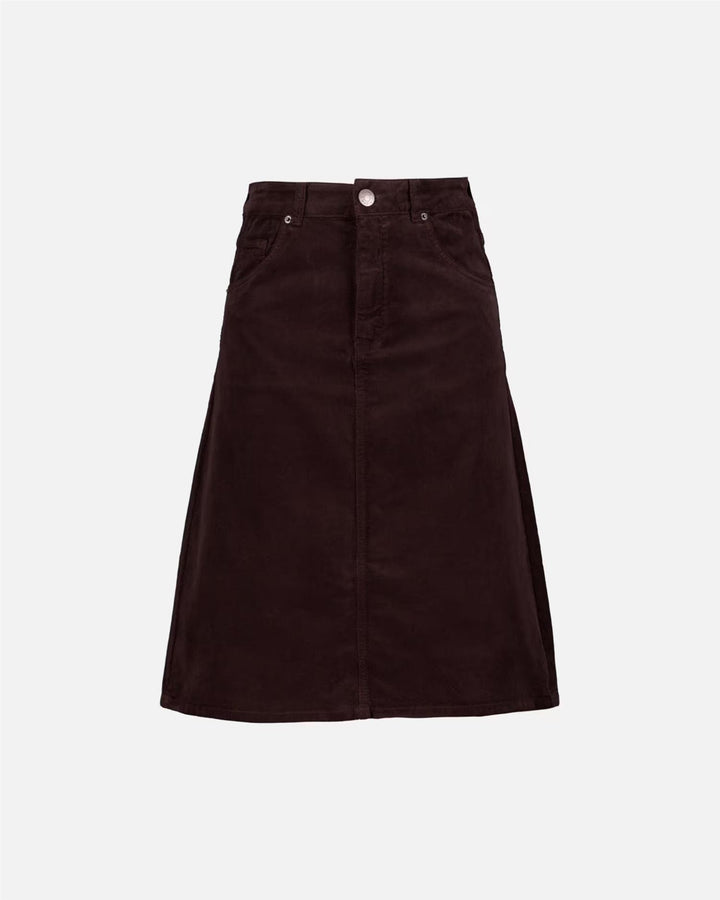 Hazel Cord Skirt- Chocolate