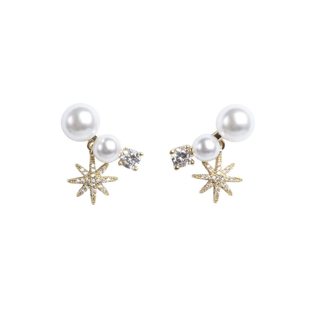 Starborn Ear Crawlers by Tone Damli - Gold/Crystal/Pearls