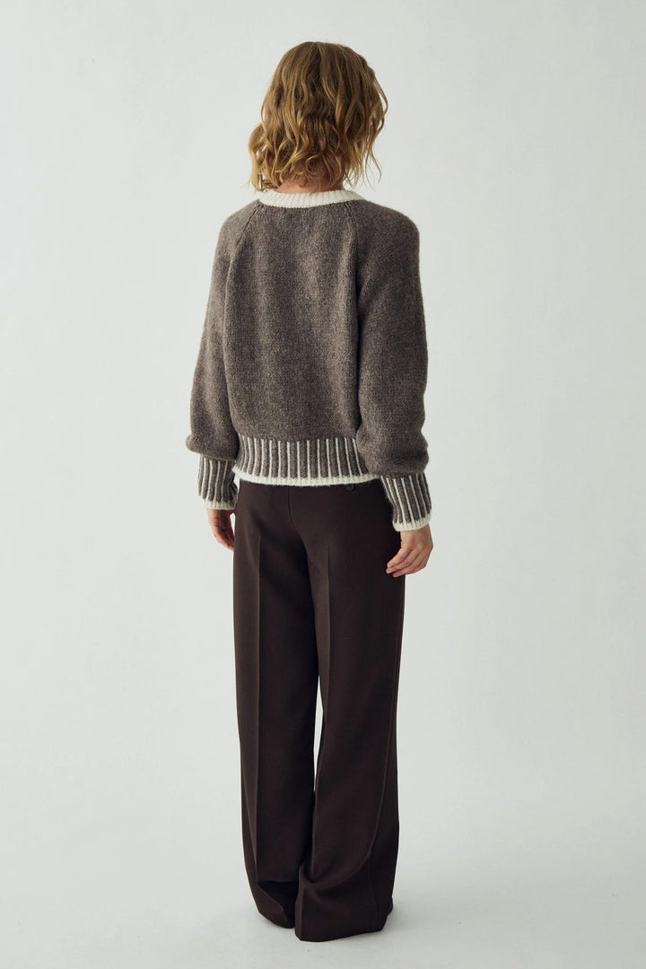 Nedra Knit Cardigan - Ash Brown Beige