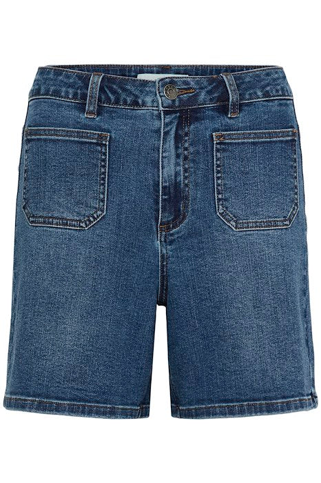 KAbrook HighWaist Regular Fit Shorts - Medium blue denim