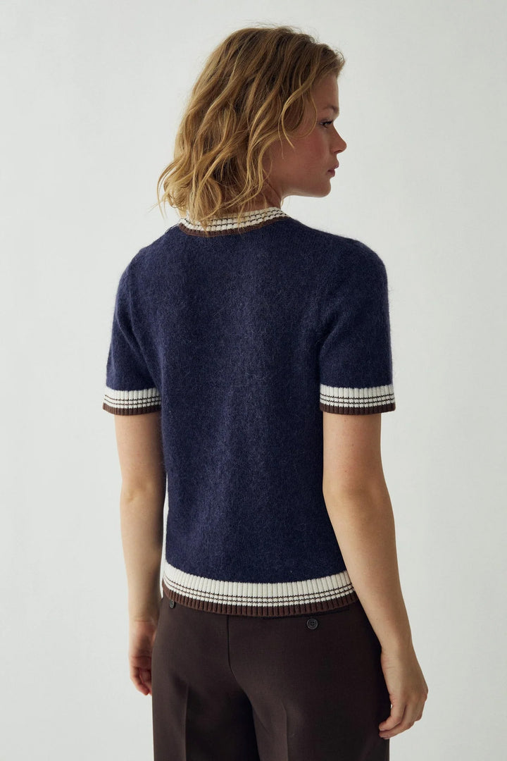 Marthy Knit - Navy Brown