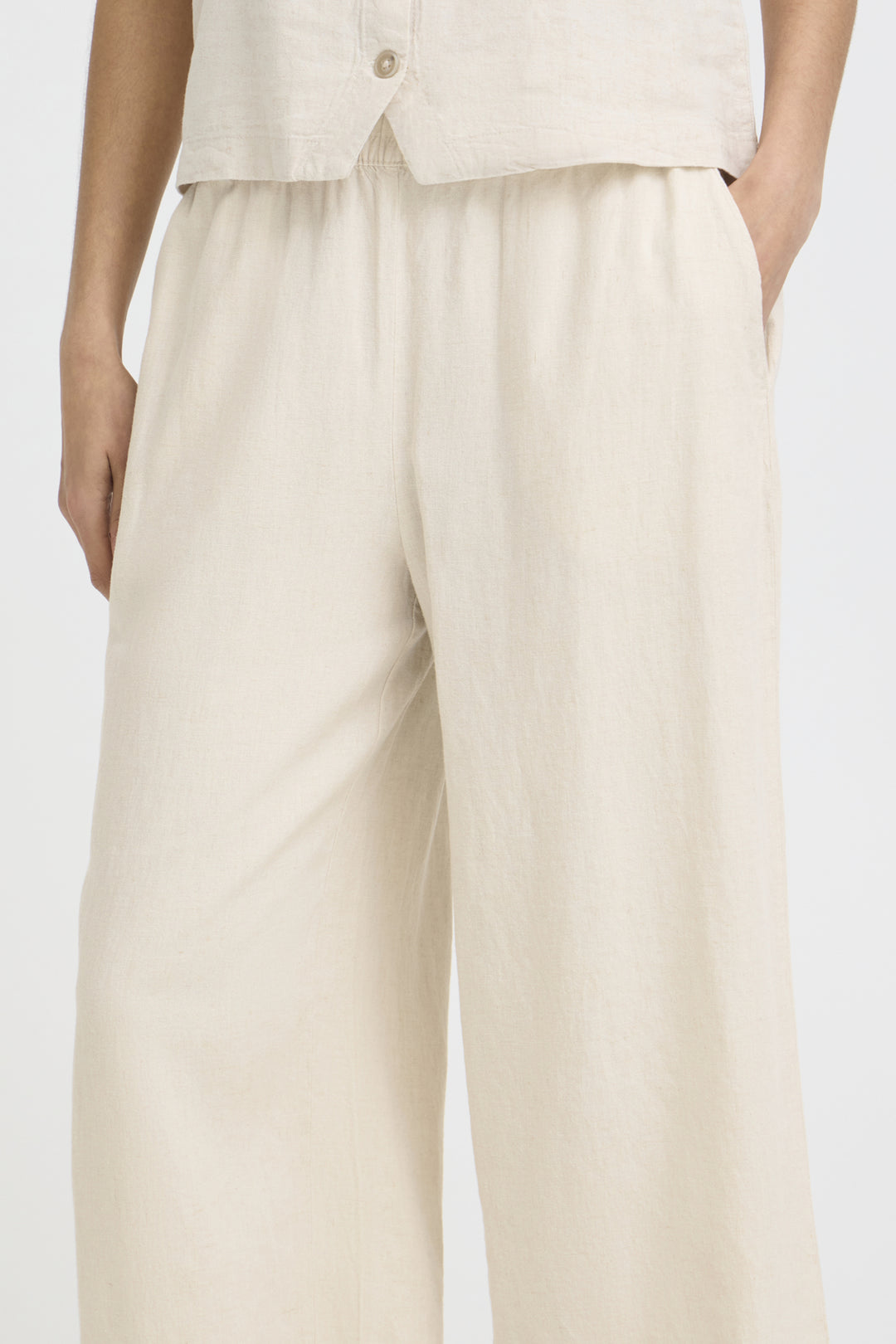 BYFALAKKA Crop Pant - Rainy Day Melange