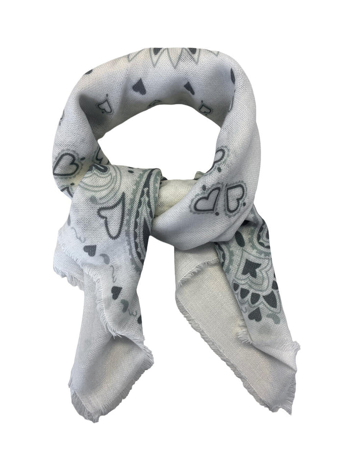 Skjerf mønster m/ull - Off White