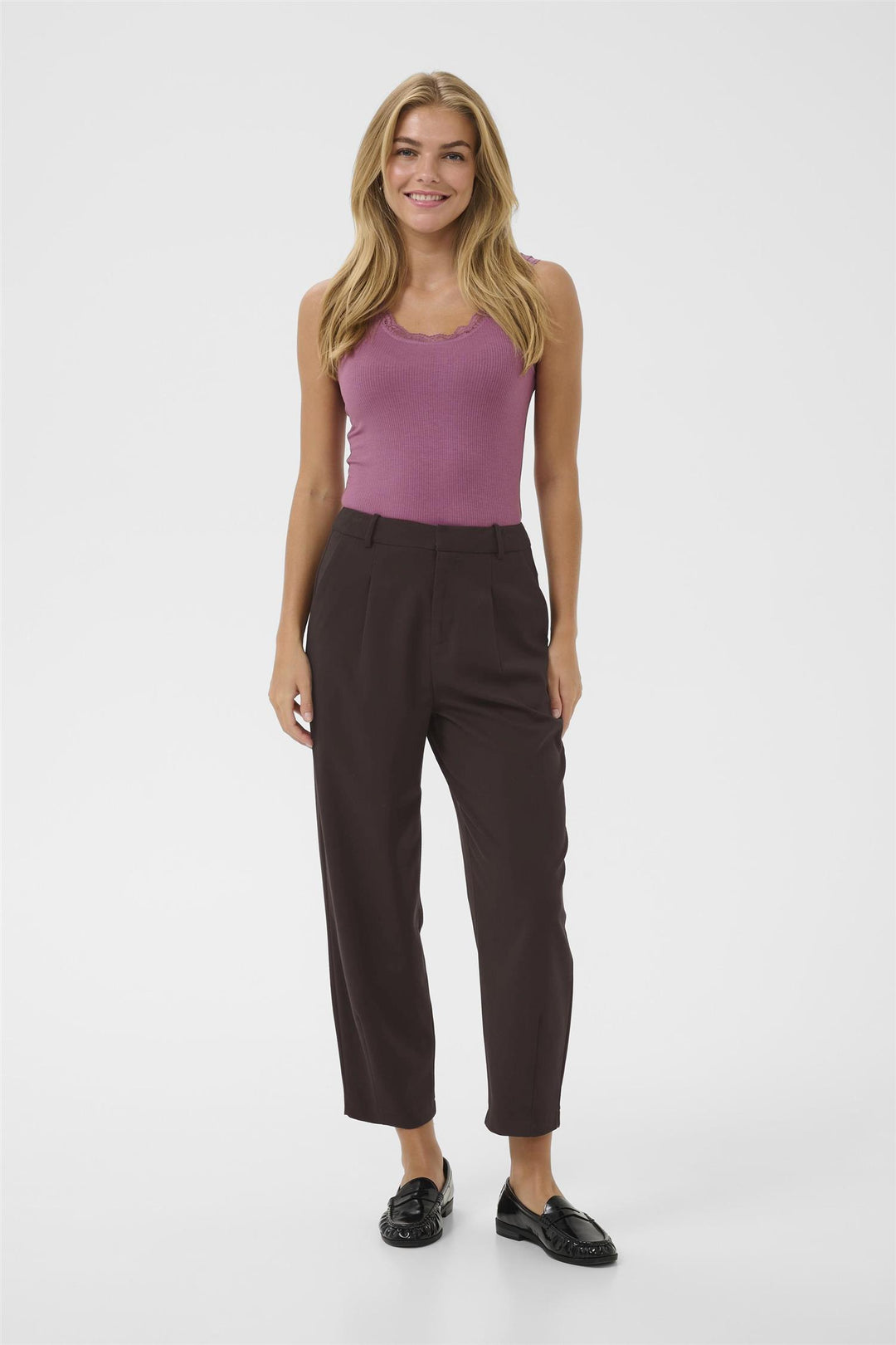 KAmerle 7/8 Pants Suiting  - Black Coffee