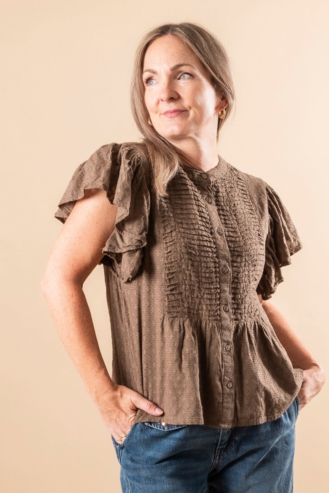 Loulou Blouse - Taupe