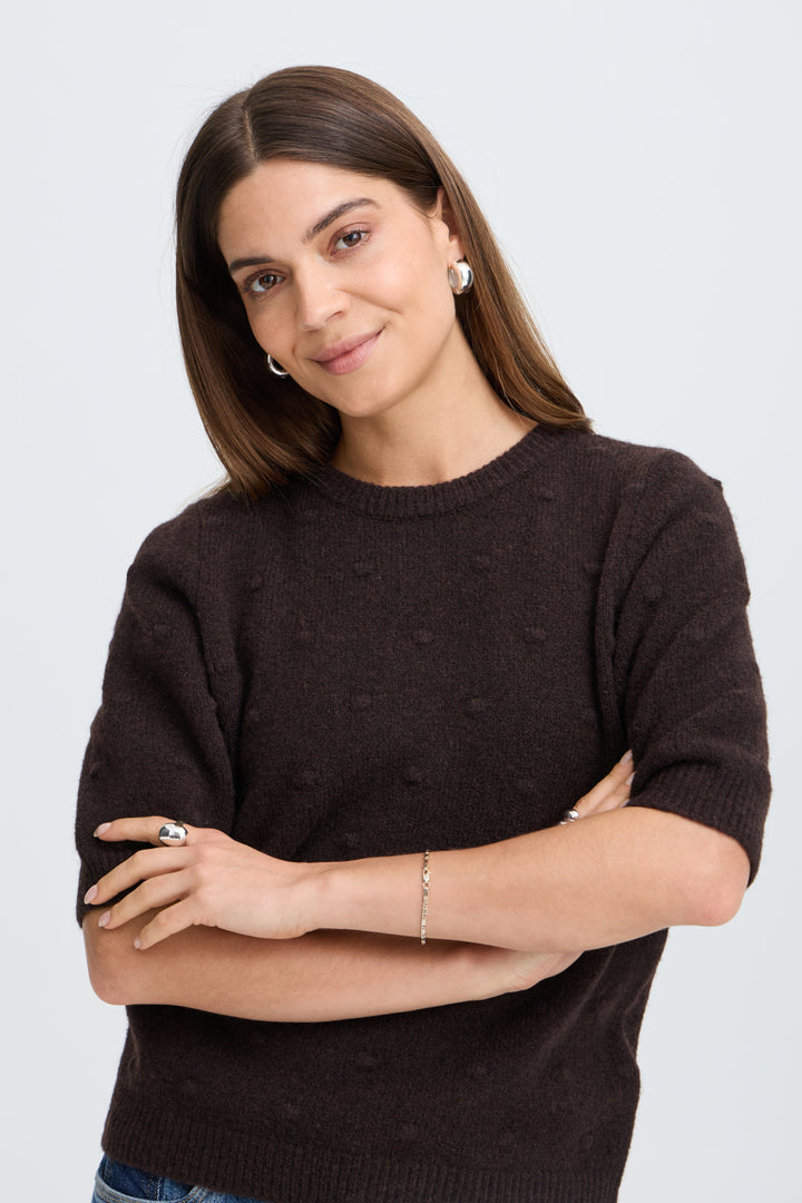 PZDAGMAR Short Sleeve Knit - Espresso Melange