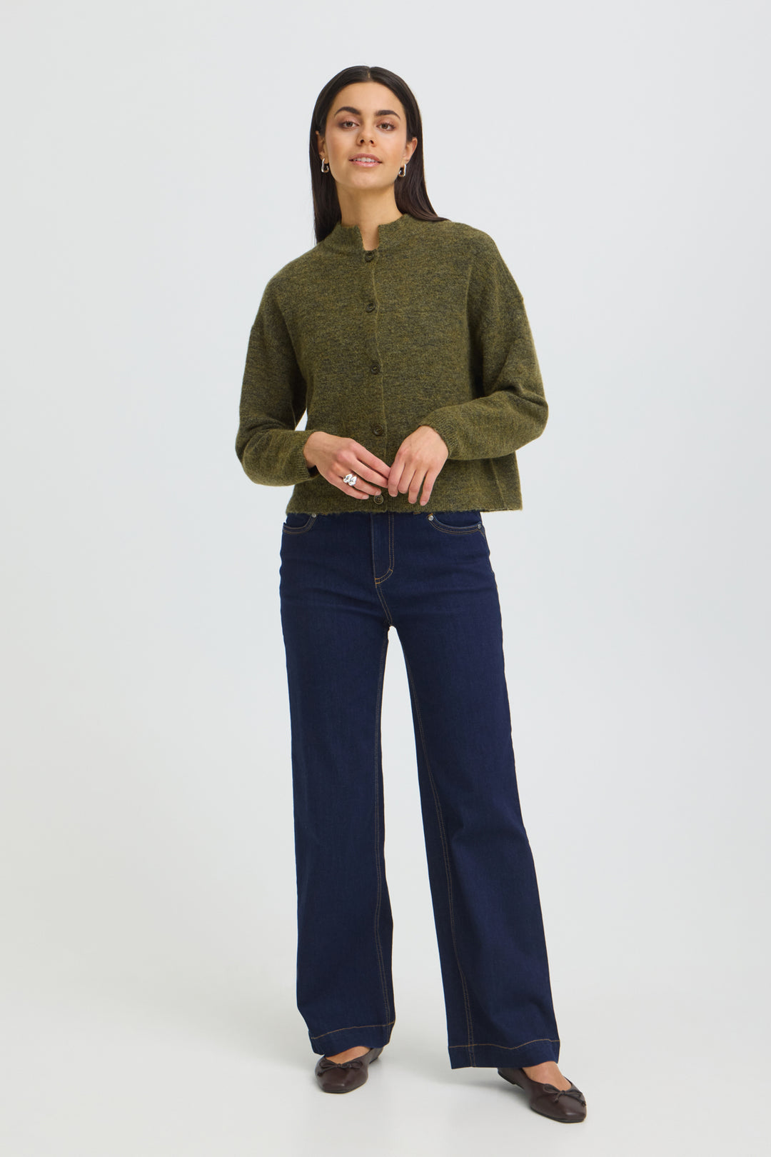 FRSANNY Cardigan - Fir Green Melange