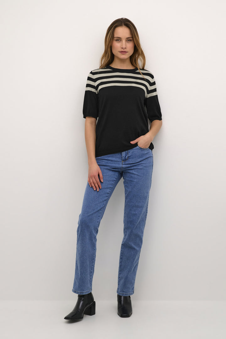 KAlizza Striped Knit - Black/Feather Gray Half Stripe
