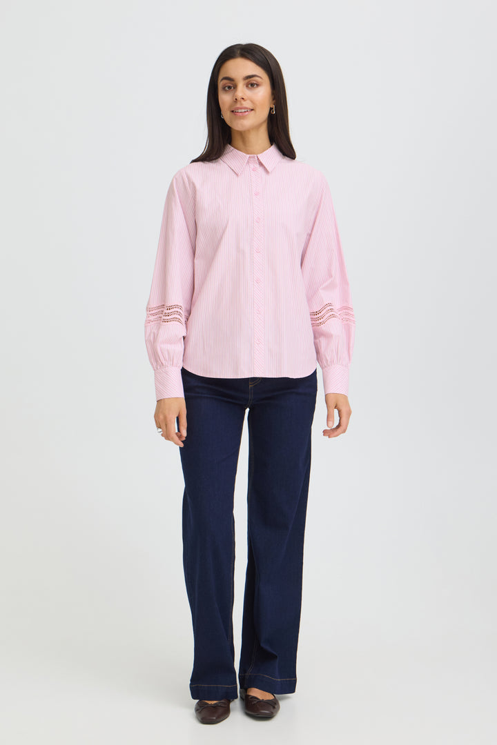 FRYARA Shirt 2 - SILVER PINK STRIPE