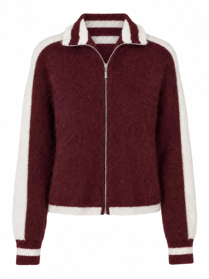 Lyra Knitted Cardigan - Burgundy