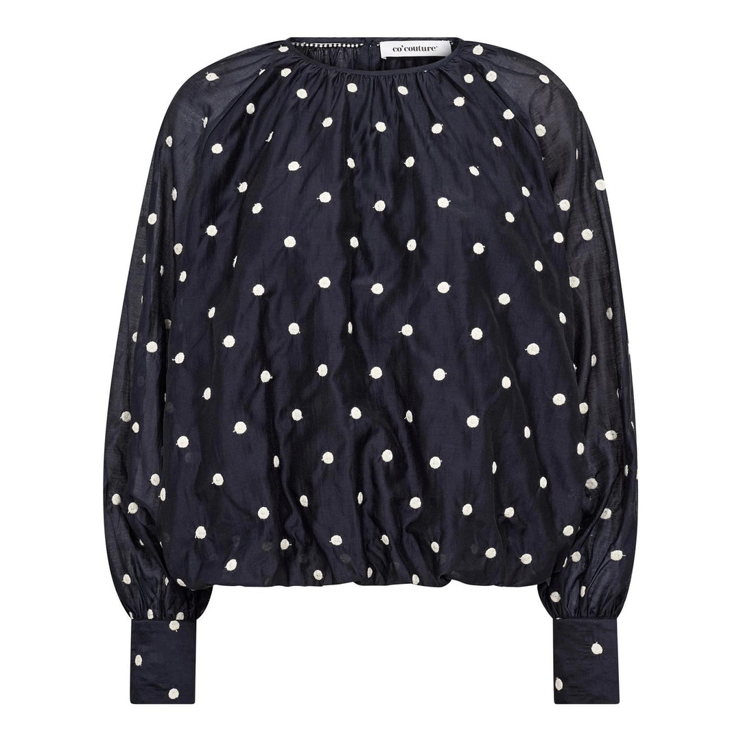 DitaCC Dot Balloon Blouse - Navy