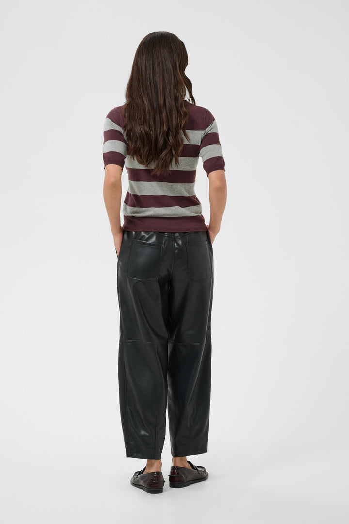KAlizza Striped Knit - Fudge/Grey Mel. Wide Stripe