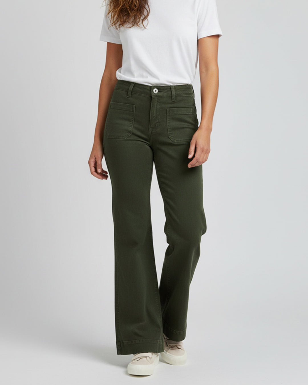 Annika Stretch Cotton - Mossy Green