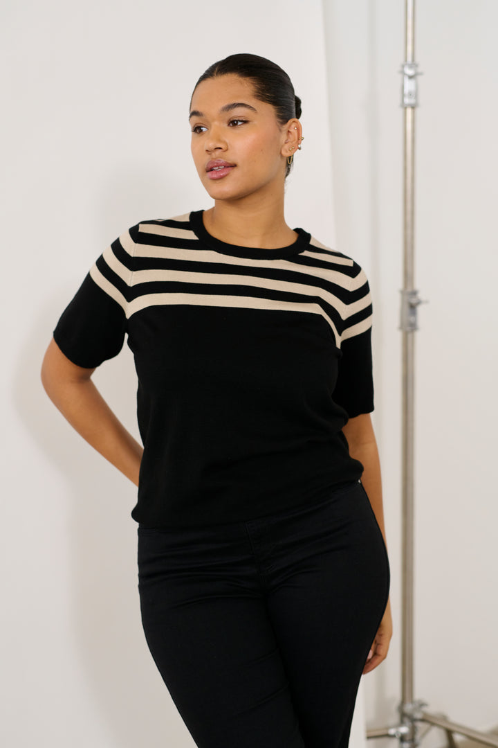 KClizzy Striped Pullover - Black/Feather Gray Half Stripe