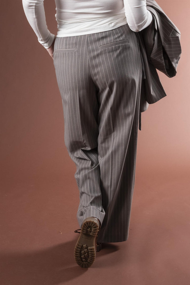 KAmeril Wide Pants - Beige Pinstripe