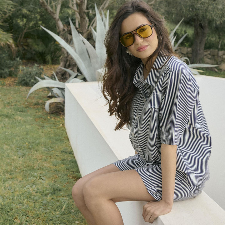 KAnaya Striped Shirt - Midnight/White Stripe