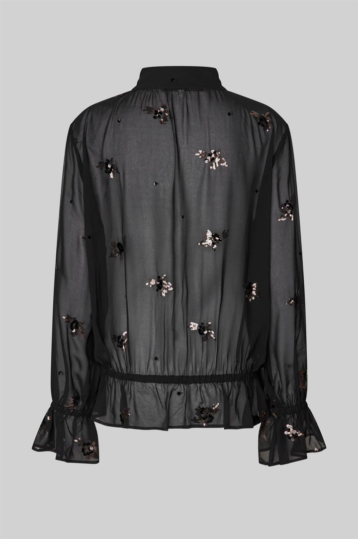 Luma Sequin Blouse - Black