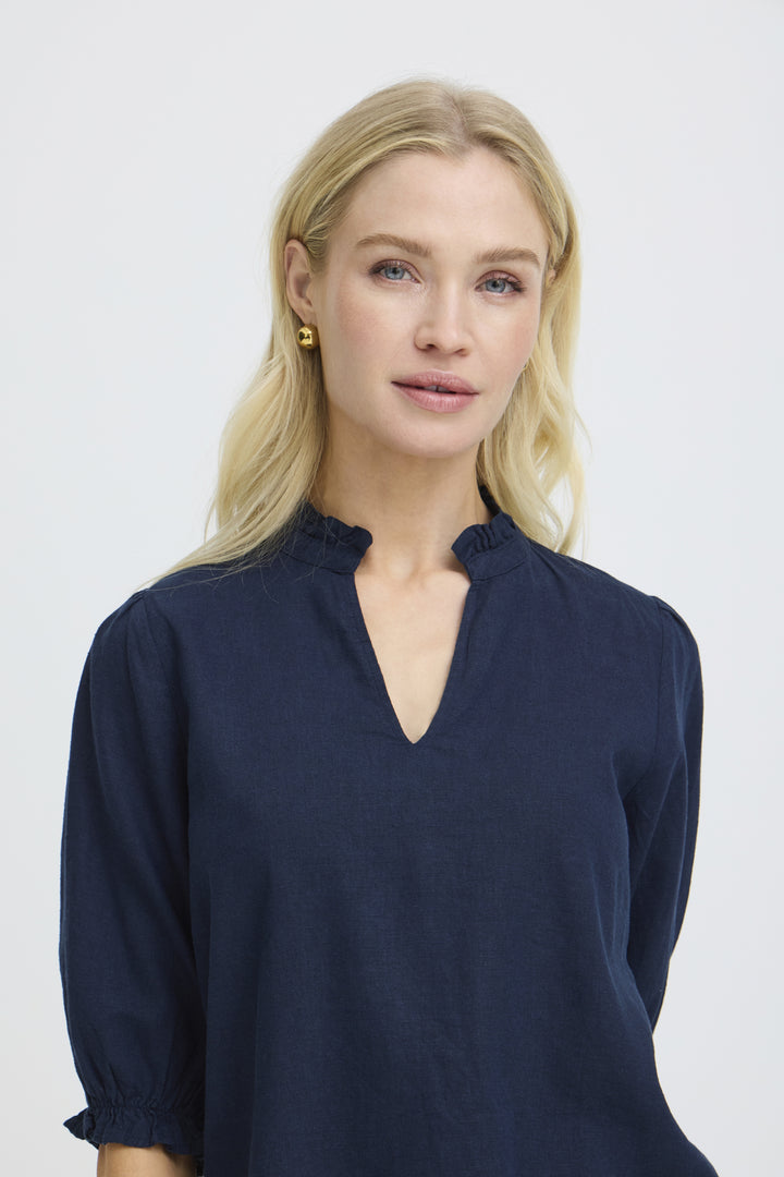 BYFALAKKA PUFF BLOUSE - Copenhagen Night