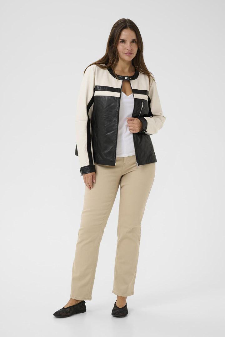 KCrayna Leather Jacket - Black deep