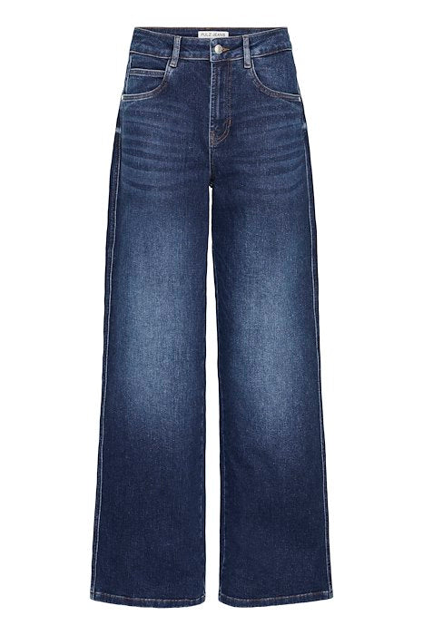 PZATHENA UltraHighWaist JEANS WIDE LEG - Dark blue denim
