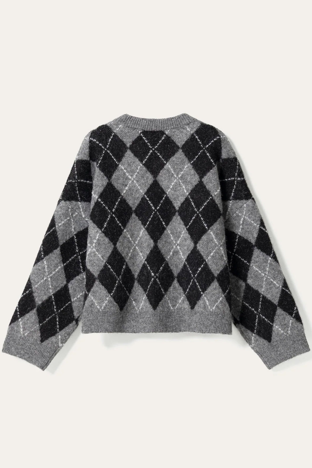 Lai V-neck Knit - Black Grey Check