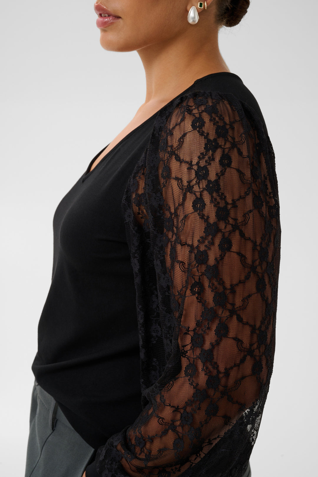 KCleona Lace Blouse - Black deep