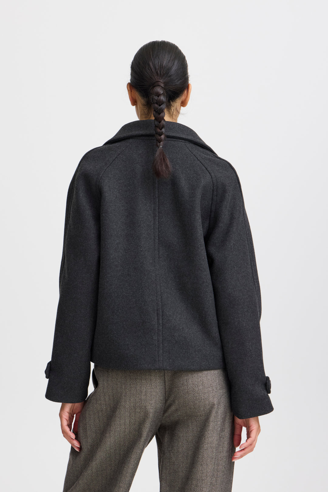 BYCILIA CABAN JACKET - Black melange