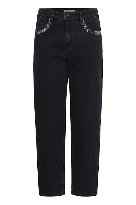 PZFELIZIA HighWaist JEANS TAPERED LEG - Black Denim