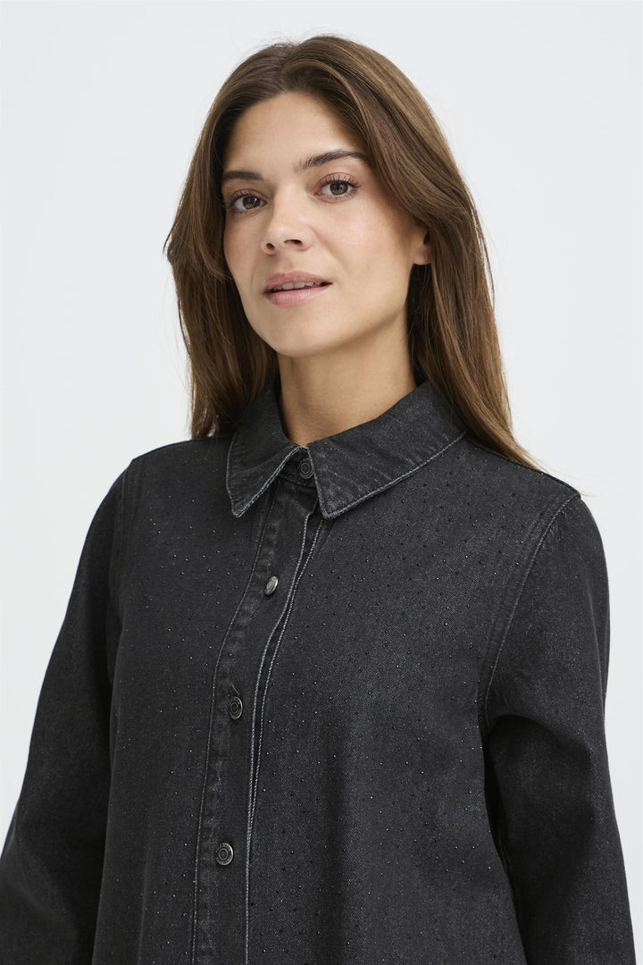 PZDECOLE DRESS - Black Denim