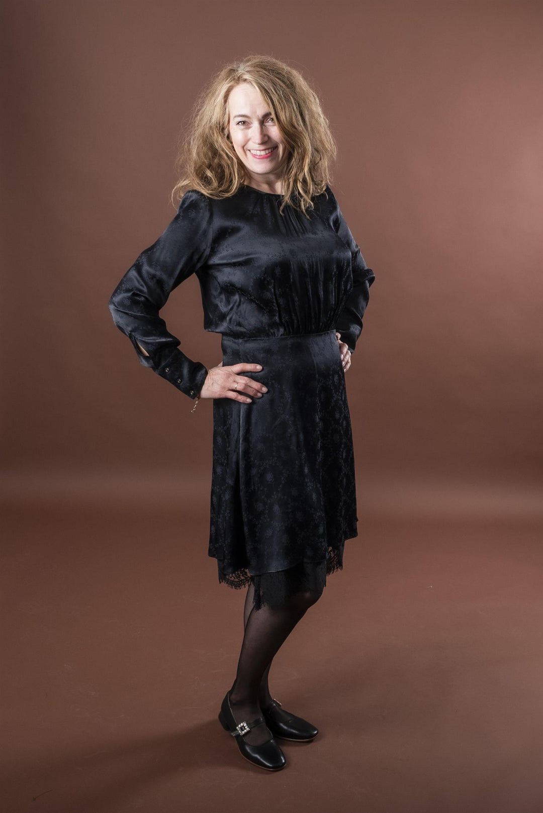 Jacquard Mini Dress - Black