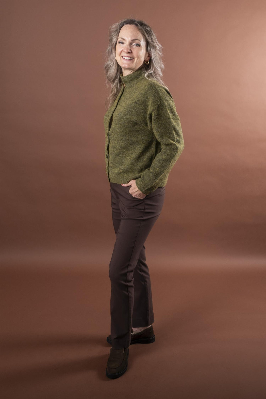 FRSANNY Cardigan - Fir Green Melange