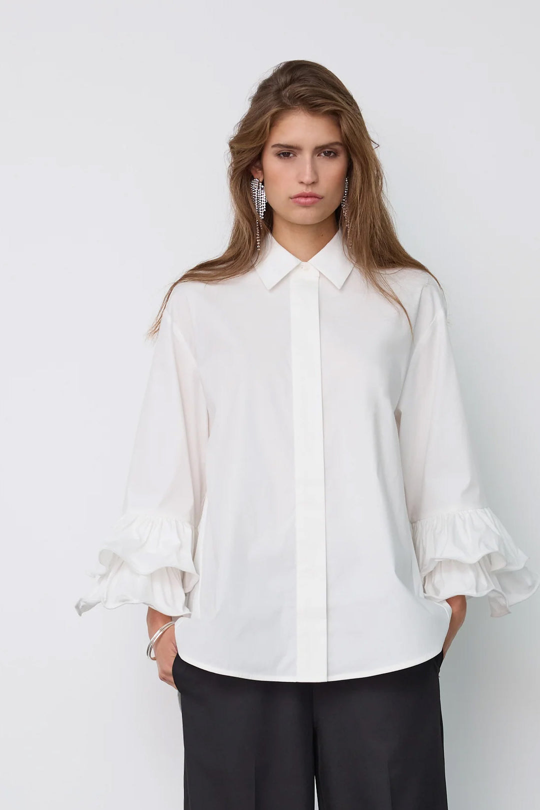 HalenCC Flare Shirt - White