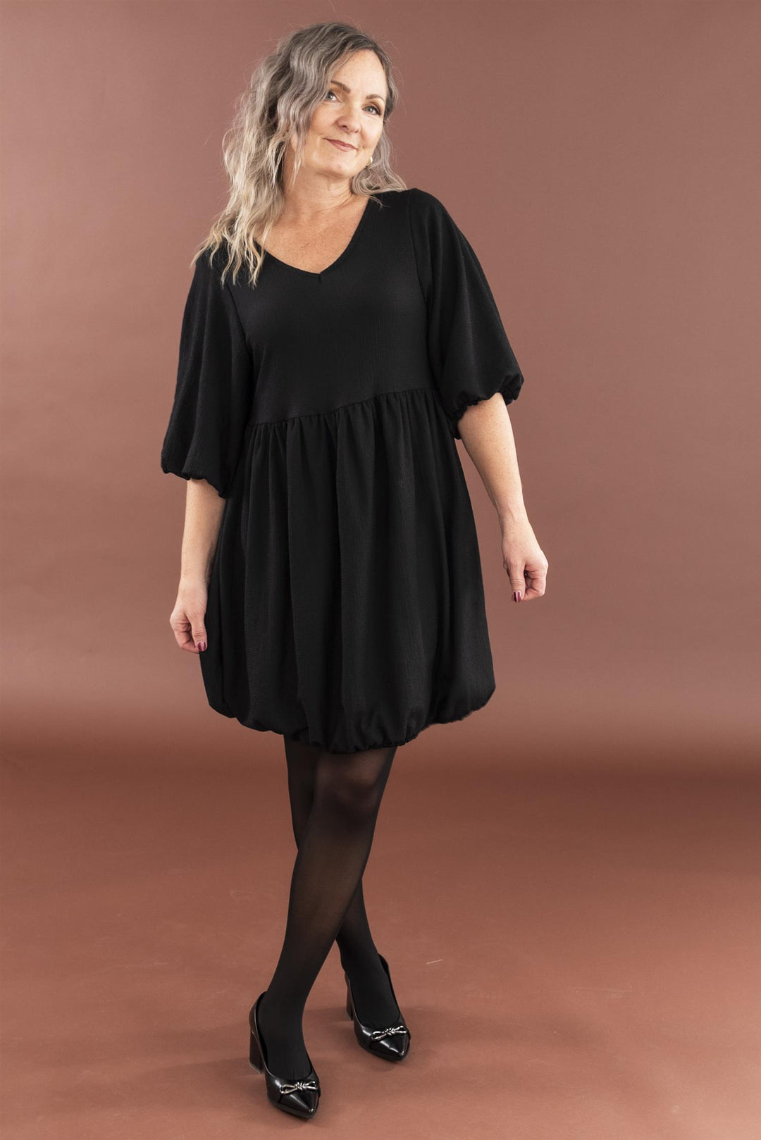 KAnani Balloon Dress - Black deep