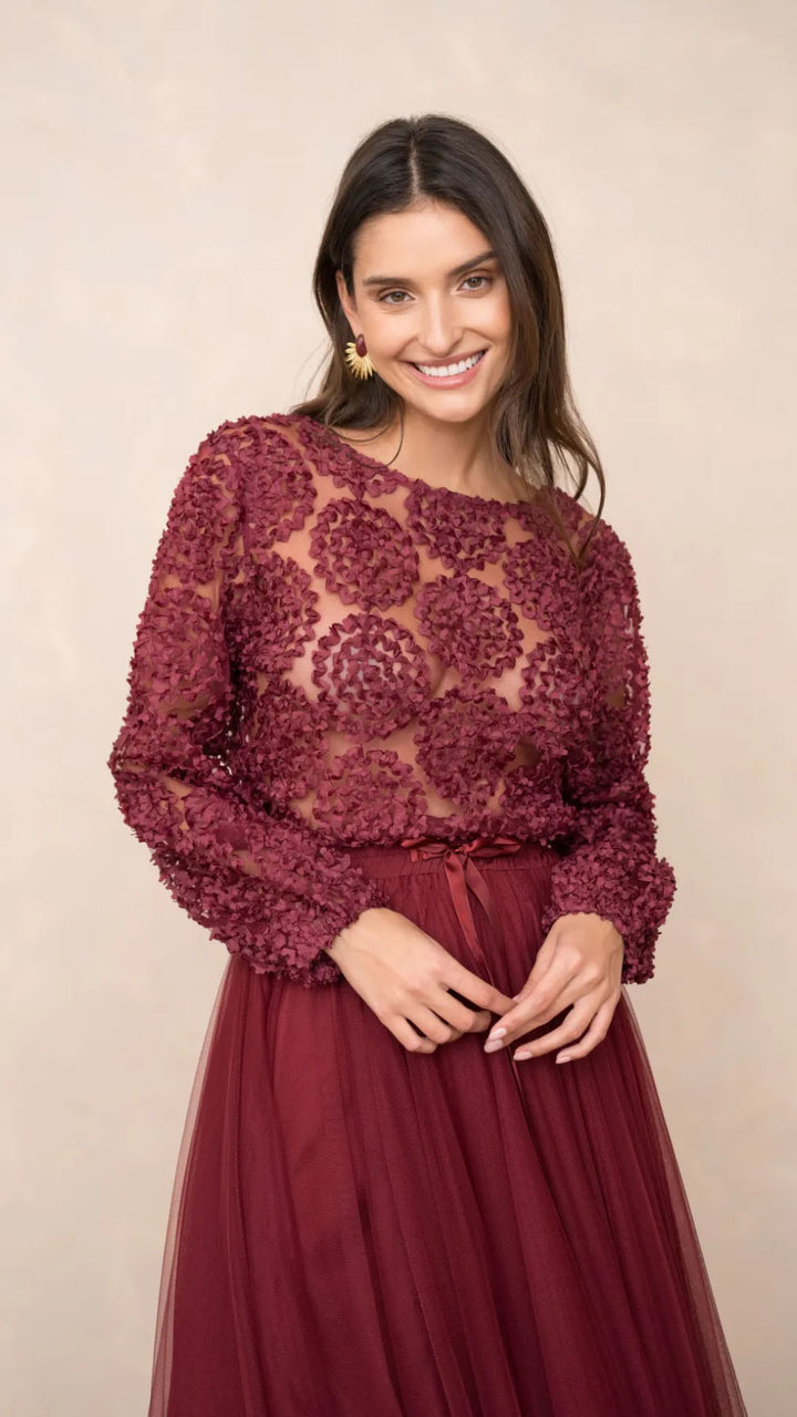 Tulle Skirt - Bordeaux