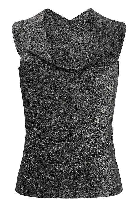 KArebecca Top - Silver black glitter