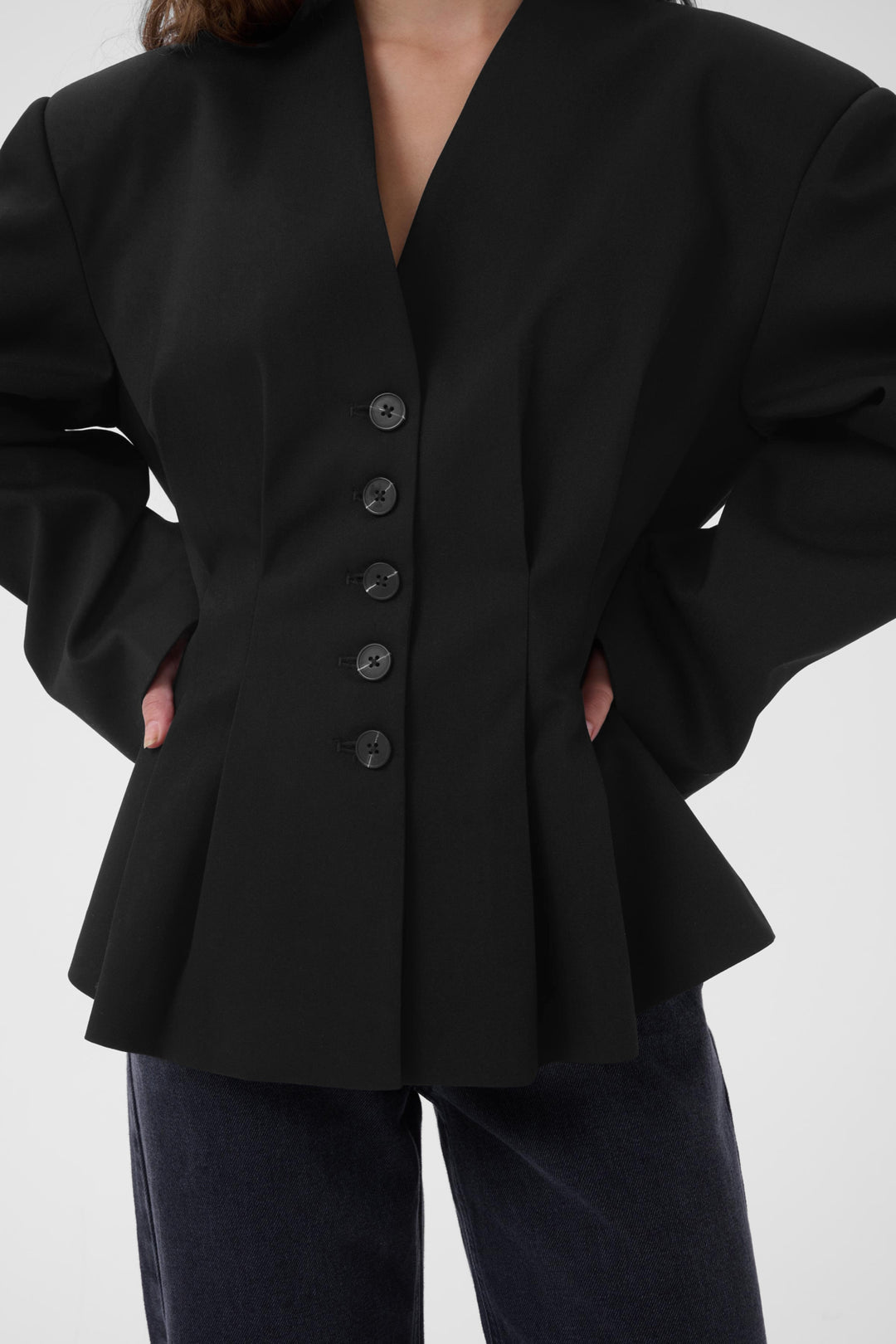 Evelina Shaped Blazer - Balck