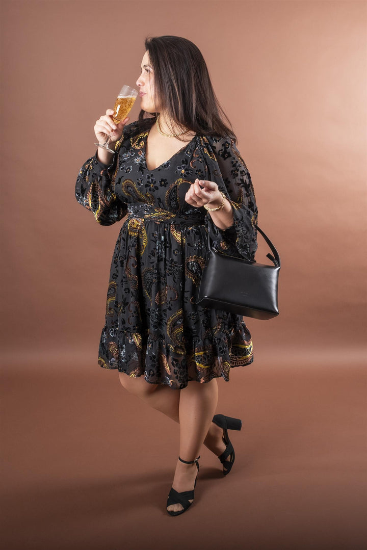 Fione Paisley Dress - Black