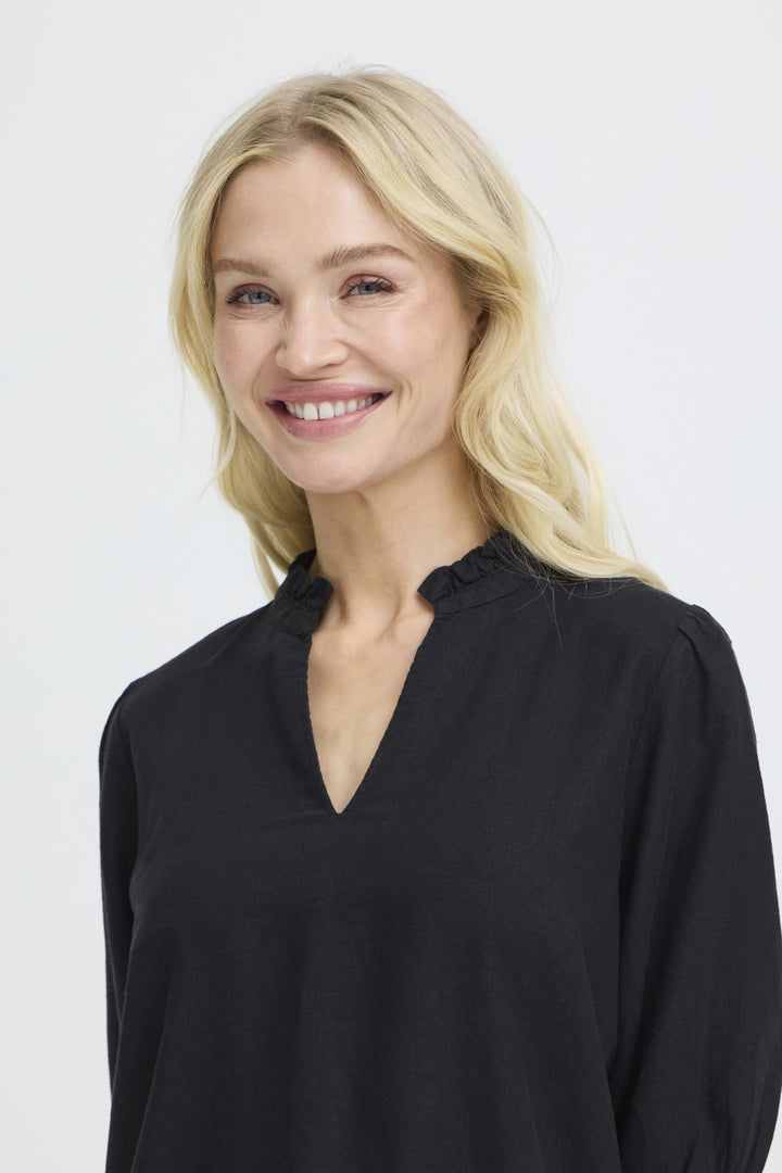 BYFALAKKA PUFF BLOUSE - Meteorite