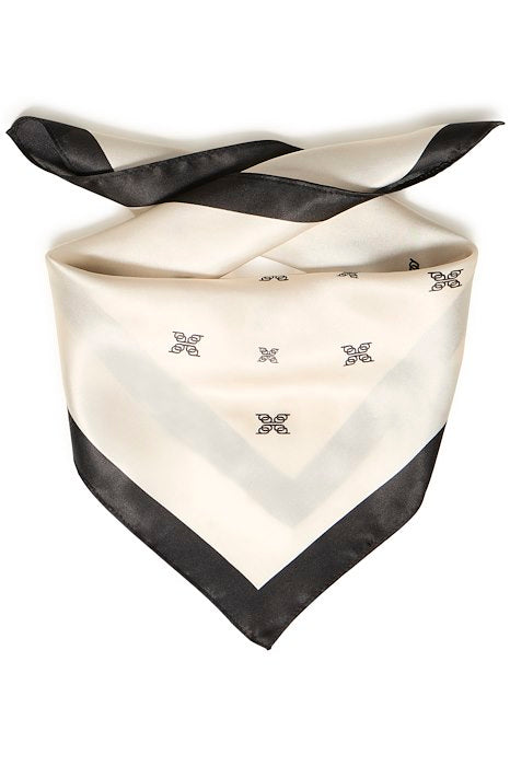 BYWIOLETTA LOGO SCARF -BIRCH/BLACK LOGO - BIRCH/BLACK LOGO