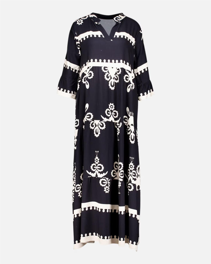 Malani Inka Maxidress - Black/offwhite