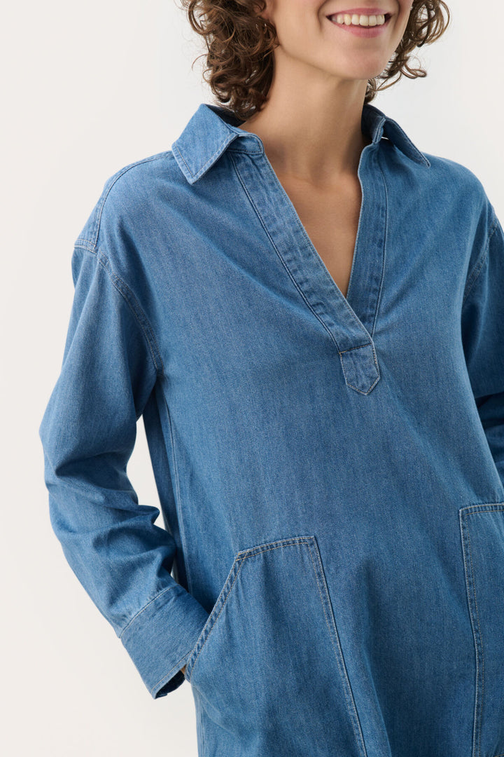Lolla Dress - Medium blue denim