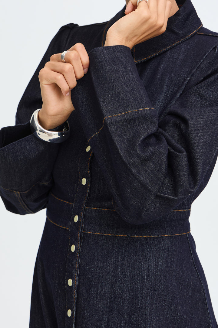 BYKANEA SHIRT DRESS - Dark blue denim