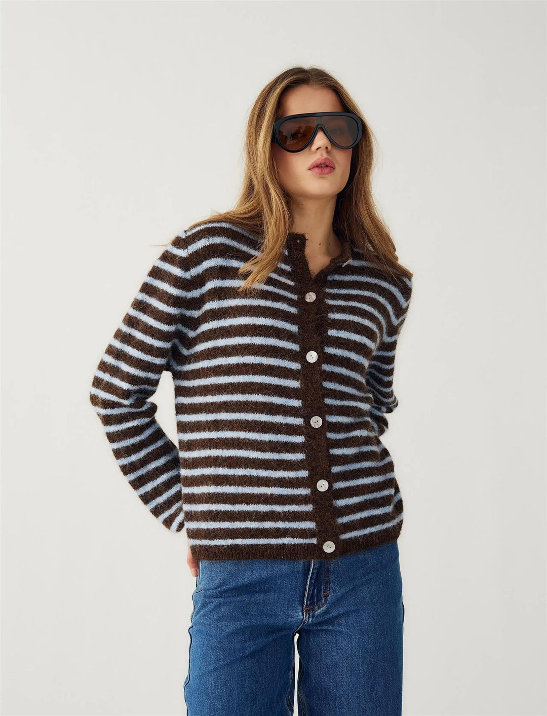 Mertice knit Cardigan - Brown